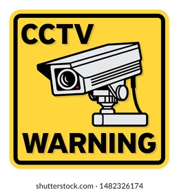 Surveillance CCTV video camera sign or symbol, vector illustration