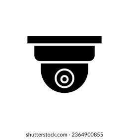 Surveillance dome camera icon, filled flat sign, solid illustration on white background..eps