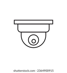 Surveillance dome camera icon, flat sign liner illustration on white background..eps