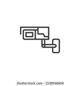 Surveillance dome camera line icon. Dome CCTV linear style sign for mobile concept and web design. Security camera outline vector icon. Symbol, logo illustration. Vector graphics