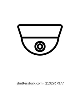 Surveillance dome camera line icon, outline vector sign, linear style pictogram isolated on white. Symbol, logo illustration. Editable stroke. Pixel perfect