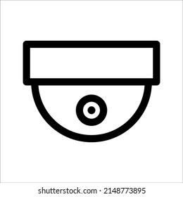 Surveillance dome camera line icon, outline vector sign, linear style pictogram isolated on white. Symbol, logo illustration. Editable stroke. Pixel perfect