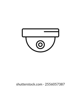 Surveillance dome camera line icon, vector flat black simple illustration for web and app..eps