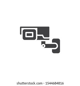 Surveillance dome camera vector icon. Dome CCTV filled flat sign for mobile concept and web design. Security camera glyph icon. Symbol, logo illustration. Vector graphics