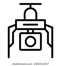 Surveillance drone icon outline vector. Aerial camera. Air copter