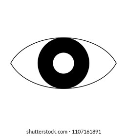 Surveillance eye symbol in black and white