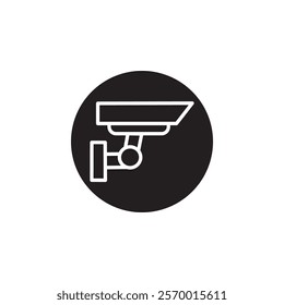 surveillance icon black and white vector outline sign