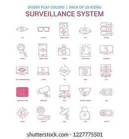 Surveillance icon Dusky Flat color - Vintage 25 Icon Pack