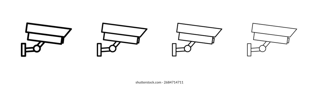 surveillance icon Flat thin line vector illustration art outline set