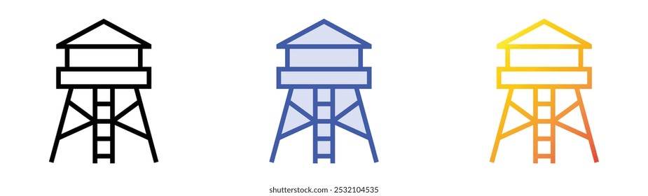 surveillance icon. Linear, Blue Fill and Gradient Style Design Isolated On White Background