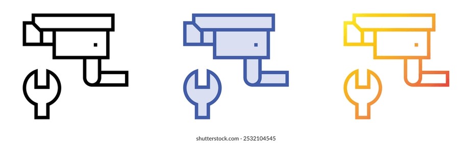 surveillance icon. Linear, Blue Fill and Gradient Style Design Isolated On White Background