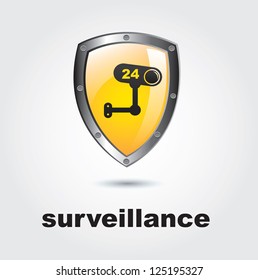 Surveillance icon over white background vector illustration Surveillance icon over white background vector illustration