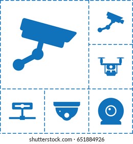Surveillance icon. set of 6 surveillance filled icons such as security camera, security camera