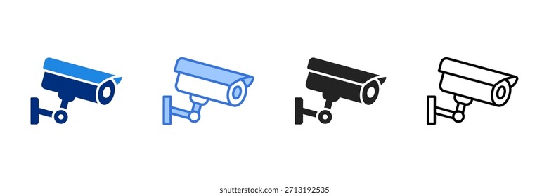 Conjunto de iconos de vigilancia Ilustración vectorial de estilo múltiple.