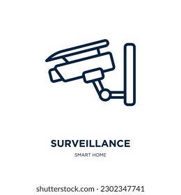 surveillance icon from smart home collection. Thin linear surveillance, safety, protection outline icon isolated on white background. Line vector surveillance sign, symbol for web and mobile