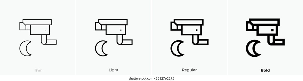 surveillance icon. Thin, Light Regular And Bold style design isolated on white background
