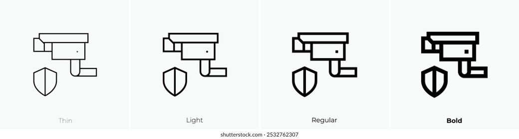 surveillance icon. Thin, Light Regular And Bold style design isolated on white background