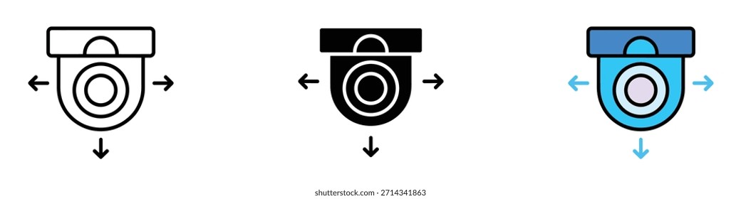 Vector de ícono de vigilancia. Símbolo de la cámara de seguridad. Ilustración vectorial.