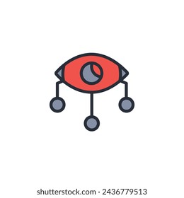 Überwachungssymbol. vector.Editable stroke.linear style sign zur Verwendung Web-Design, logo.Symbol Illustration.