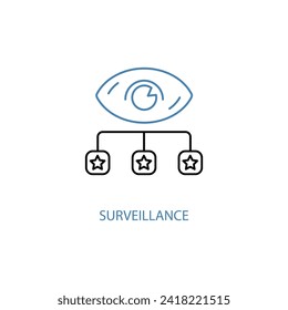 surveillance icons set. Set of editable stroke icons.Vector set of surveillance