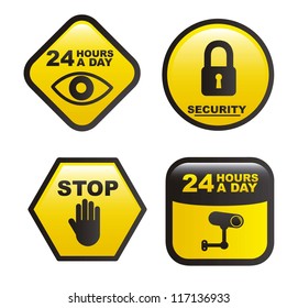 surveillance labels isolated over white background. vector