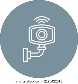 Surveillance line circle icon vector image. Can also be used for web apps, mobile apps and print media.