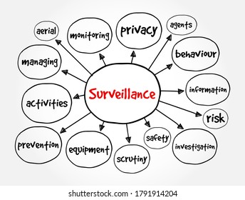 Surveillance mind map, concept for presentations and reports