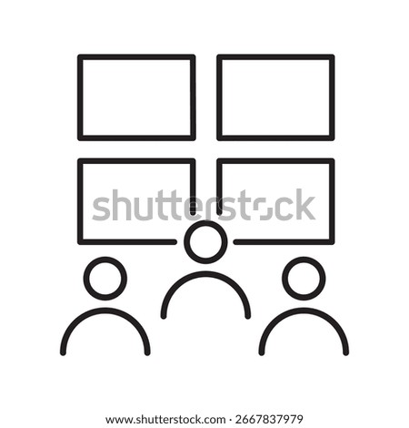 surveillance room icon outline editable stroke line drawing eps