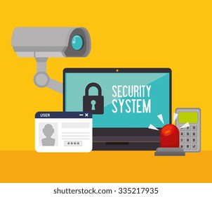 Surveillance security system graphic design, vector illustration eps10