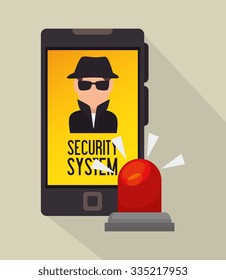 Surveillance security system graphic design, vector illustration eps10