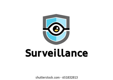 Surveillance Shield Logo Design Illustration