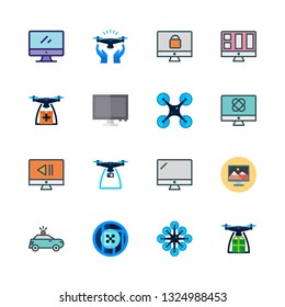 surveillance vector icon set