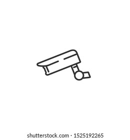 Surveillance video camera line icon in simple design on a white background