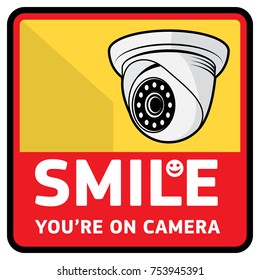 Surveillance video camera sign, vector illustration