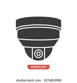 Surveillance video camera vector icon