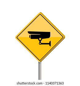 surveillance yellow sign 