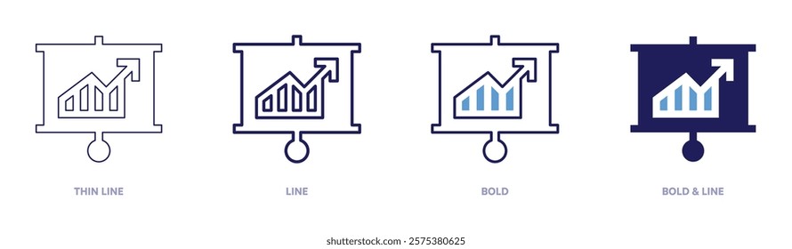 Survey analysis icon in 4 different styles. Thin Line, Line, Bold, and Bold Line. Duotone style. Editable stroke.