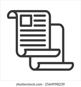 Survey Article Outline Icon Vector Illustration