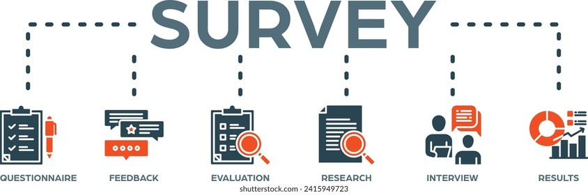Survey banner web icon vector illustration concept
