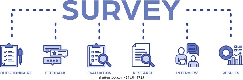 Survey banner web icon vector illustration concept