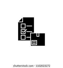 Survey black icon concept. Survey flat  vector symbol, sign, illustration.