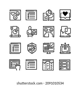 Survey, bold line icons - vector