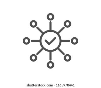 Survey check line icon. Correct answer sign. Quality design element. Classic style. Editable stroke. Vector