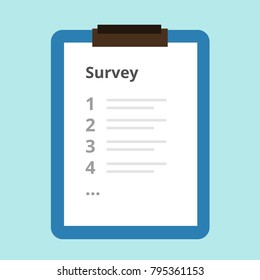 Survey, Checklist . Feedback business concept. flat vector illustration