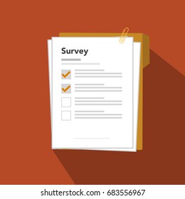 Survey Checklist flat design icon illustration Survey