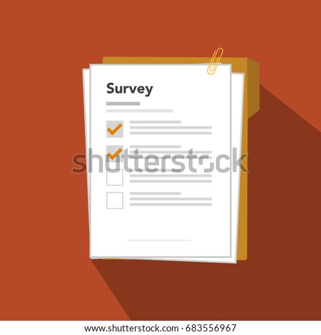 Survey Checklist Flat Design Icon Illustration Stock Vector Royalty - survey checklist flat design icon illustration survey