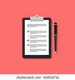 Survey / checklist flat design illustration