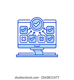 Survey Completion Filled Line Icon. linear style sign for mobile concept and web design. Outline vector icon.