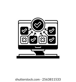 Survey Completion Glyph Icon. linear style sign for mobile concept and web design. Outline vector icon.