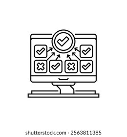 Survey Completion Line Icon. linear style sign for mobile concept and web design. Outline vector icon.